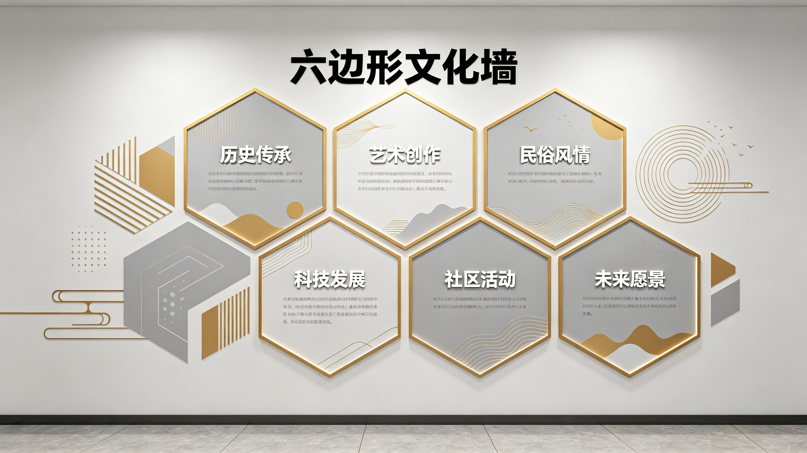 武汉企业文化墙 | 六边形信息美学